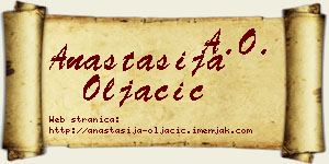 Anastasija Oljačić vizit kartica